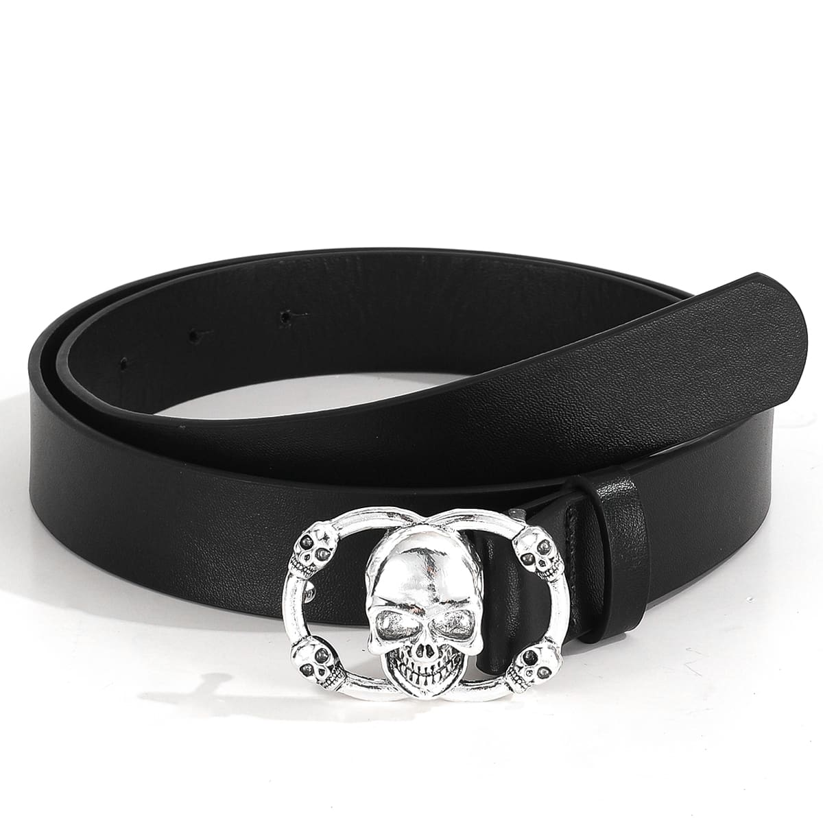 

Skull Decor Buckle Belt, Black