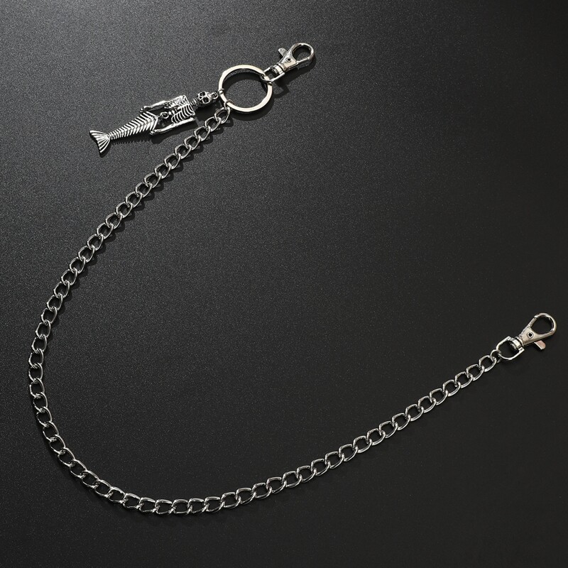 

Skeleton Charm Pants Chain, Silver