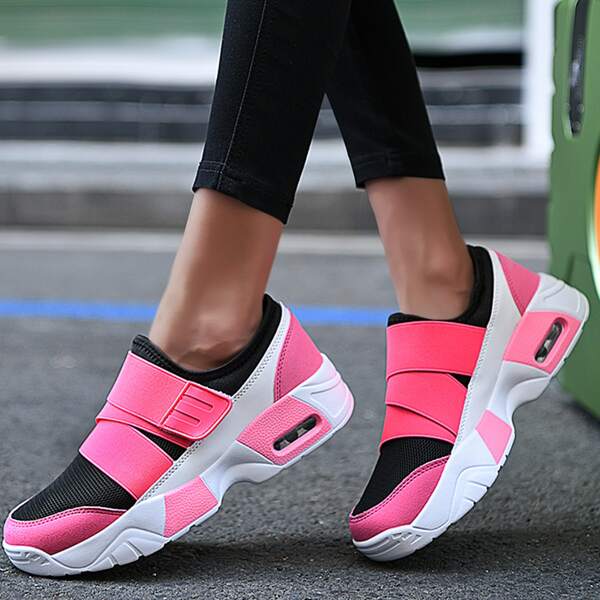 

Colorblock Mesh Air Chunky Sneakers, Pink