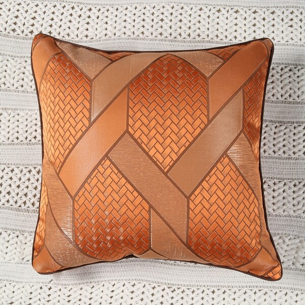 

Jacquard Geometric Pattern Cushion Cover Without Filler, Orange