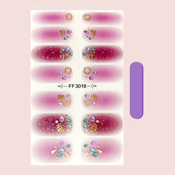 

1sheet Rhinestone Decor Nail Art Sticker & 1pc Nail File, Multicolor