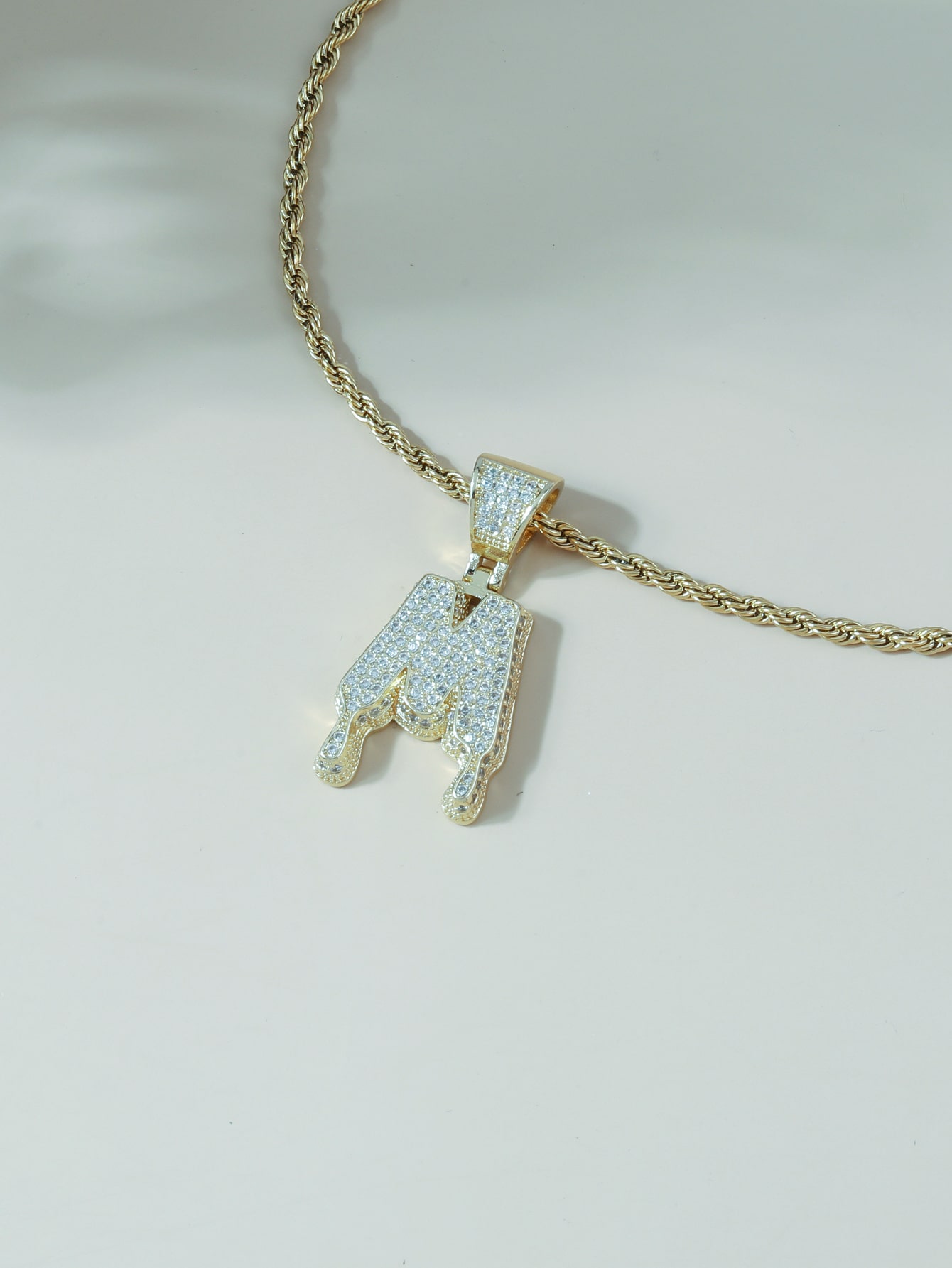 Collana Lettera " A " Strass Ciondolo Catenina Donna - Foto 2