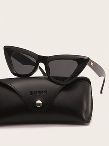 Men Cat Eye Fashion Glasses For Daily Driving And Outdoor Activities - Black - View 1