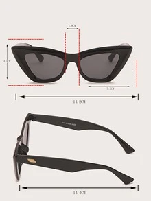 Men Cat Eye Fashion Glasses For Daily Driving And Outdoor Activities - Black - View 5