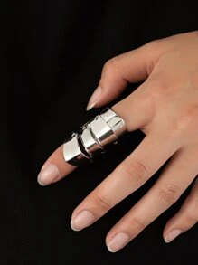 男士結構戒指 - 銀色 - 查看 1