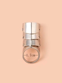 男士結構戒指 - 銀色 - 查看 4