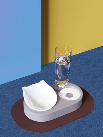 مجموعة واحدة من وعاء الحيوانات الأليفة مع زجاجة للشرب ، وعاء تغذية الحيوانات الأليفة 2 في 1 للكلاب والقطط ، وعاء ماء للكلاب الأوتوماتيكي ، أوعية ماء للقطط