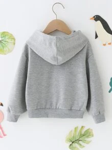 SHEIN 少女卡通图案卫衣 - 灰色 - 查看 2