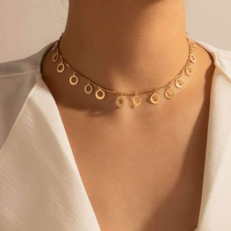 

Ring Decor Chain Necklace, Gold