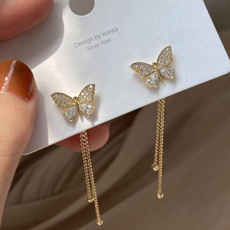 

Butterfly Decor Earrings, Gold