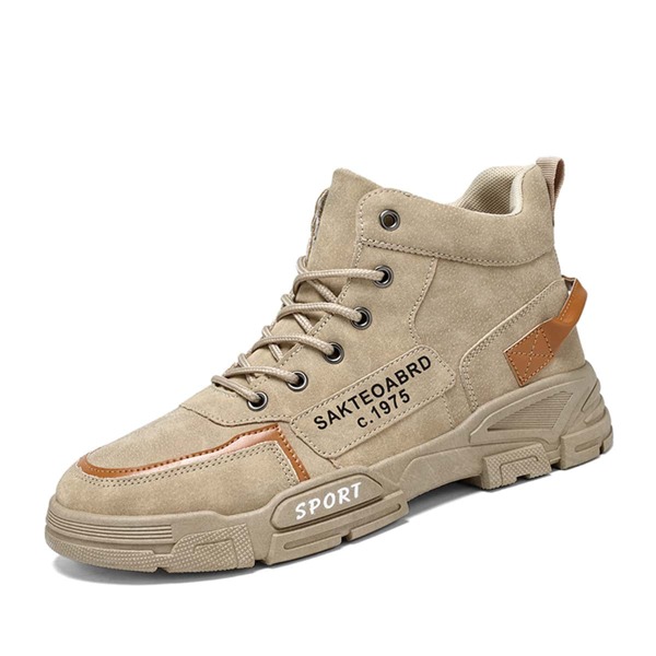 

Men Letter Graphic Lace-up Front Boots, Khaki