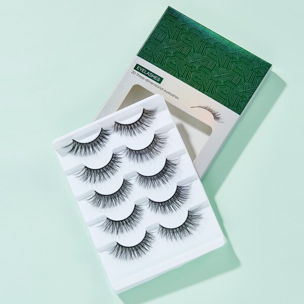 

5pairs Cat Eye False Eyelashes, Black