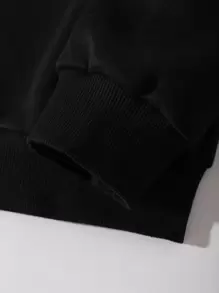 SHEIN EZwear 卡通臉圖案加絨內裏運動衫