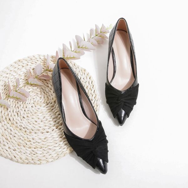 

Wrap Detail Stiletto Court Heels, Black