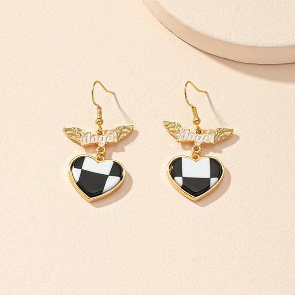 

Wing & Heart Drop Earrings, Multicolor