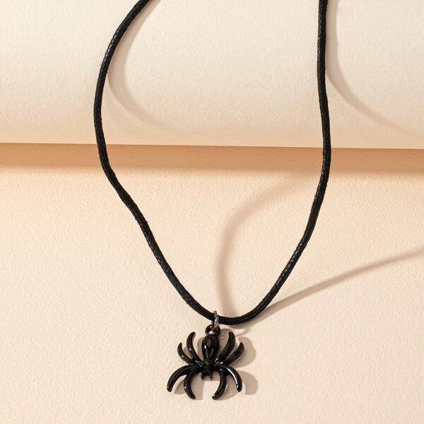 

Spider Charm Necklace, Black