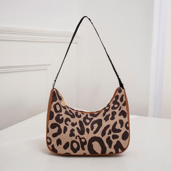 

Leopard Pattern Baguette Bag, Multicolor