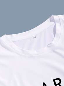 Manfinity Homme Tops Nam Lá thư Giải trí - trắng - Xem 4