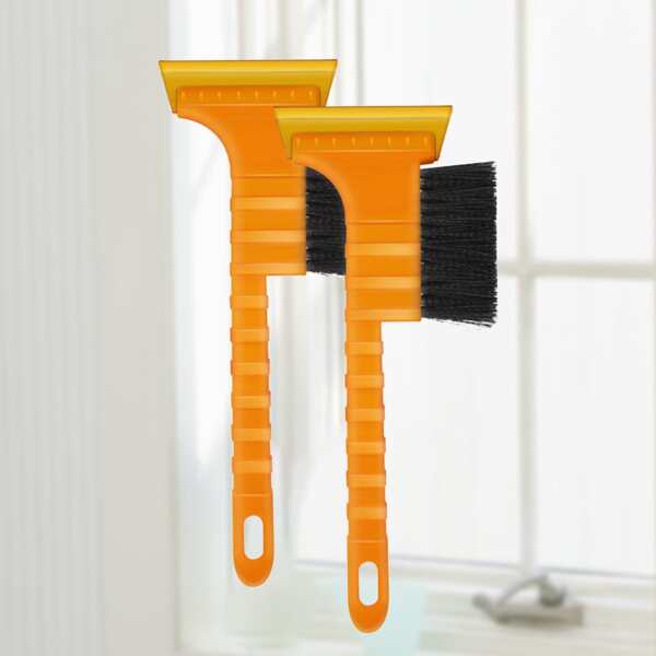 

1pc 2 In 1 Cleaning Shovel, Orange