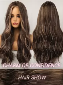 Peluca sintética larga rizada - Marrón - Ver 5