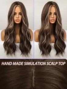 Peluca sintética larga rizada - Marrón - Ver 6