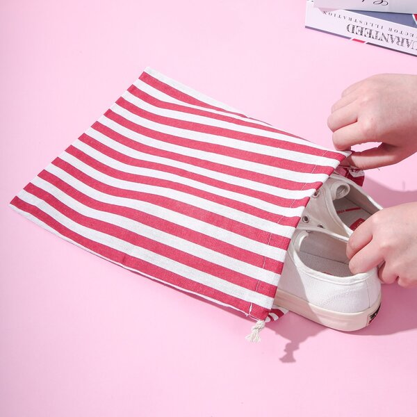 

Stripe Print Shoe Storage Bag, Multicolor