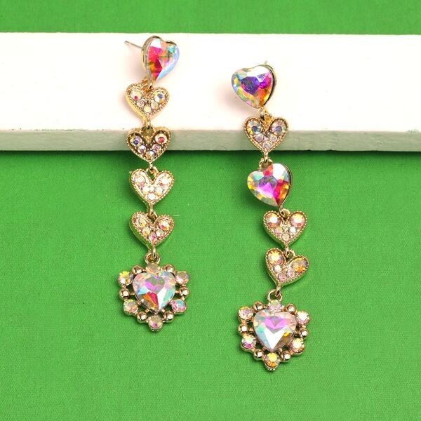 

Heart Decor Drop Earrings, Multicolor