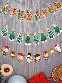 3 件圣诞卡通图案拉旗