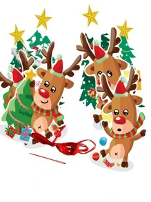 3 件圣诞卡通图案拉旗