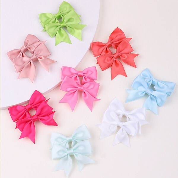 

16pcs Toddler Girls Bow Decor Hair Clip, Multicolor