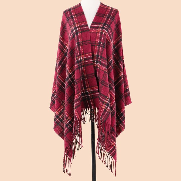 

Plaid Pattern Shawl Scarf, Multicolor