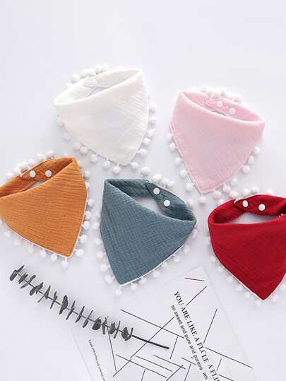 5pcs Baby Plain Bandana