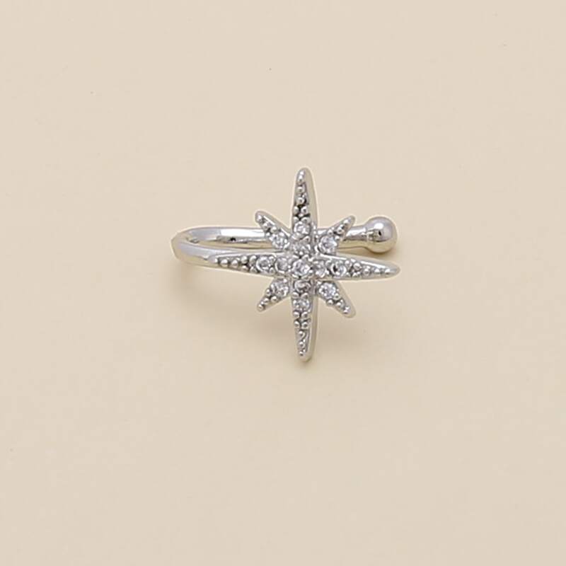 

Rhinestone Decor Nose Ring, Silver