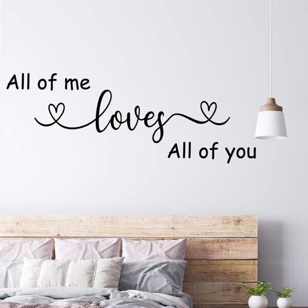 

1pc Slogan Graphic Wall Sticker, Black