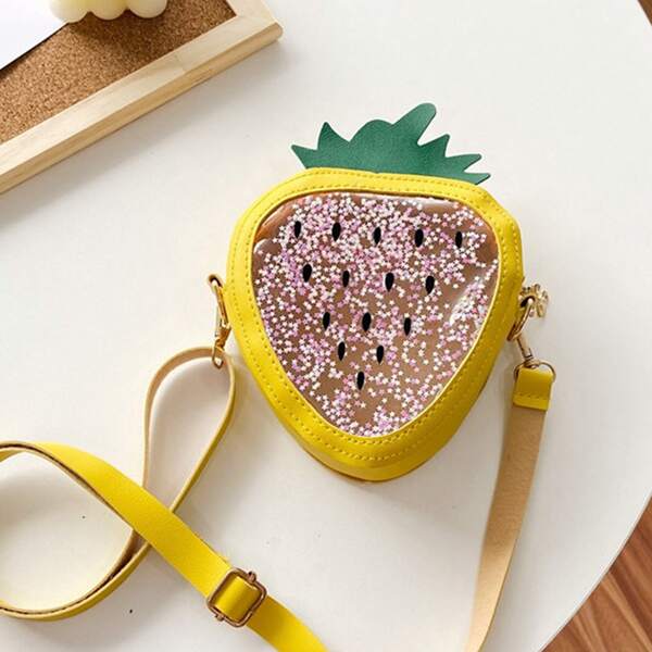 

Girls Sequin Decor Crossbody Bag, Yellow