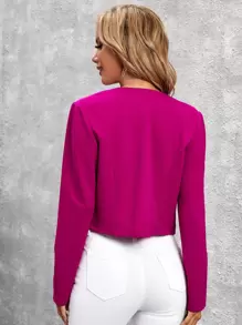 SHEIN Clasi 開門襟短夾克 - 中紫紅色 - 查看 2
