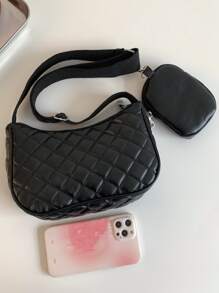 Tối giản Chần Cái túi Với ví coin - màu đen - Xem 4