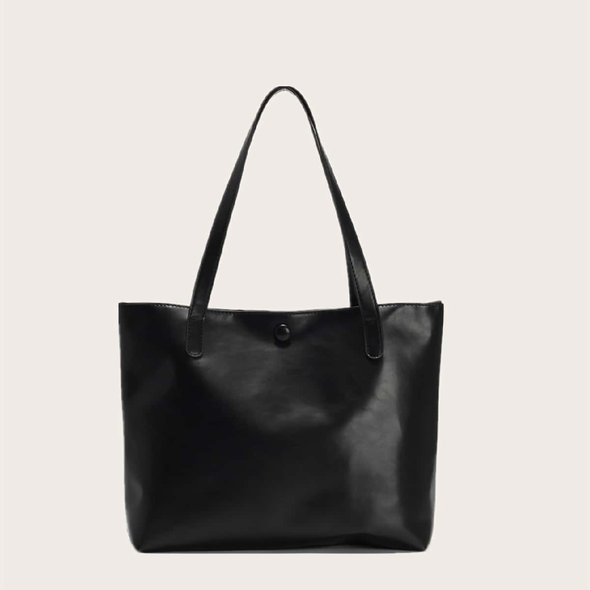 

Minimalist Shoulder Tote Bag, Black