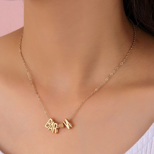 

Letter Decor Necklace, Gold
