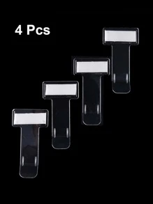 4入組透明車票支架夾 - 無色 - 查看 3