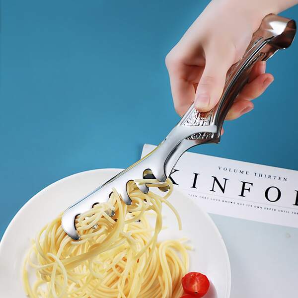 

1pc Stainless Steel Pasta Tong, Silver