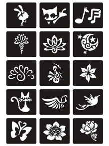 1sheet Animal Pattern Tattoo Stencil - Black - View 3