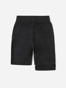 SHEIN EZwear Quần tất nữ Cắt ra màu trơn Giải trí - màu đen - Xem 2