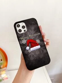 Christmas Hat Print Phone Case - Multicolor - View 3