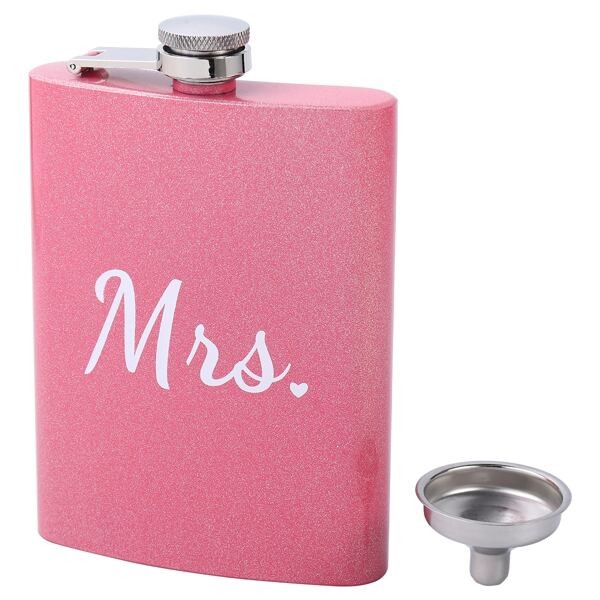 

1pc Letter Graphic Hip Flask, Pink