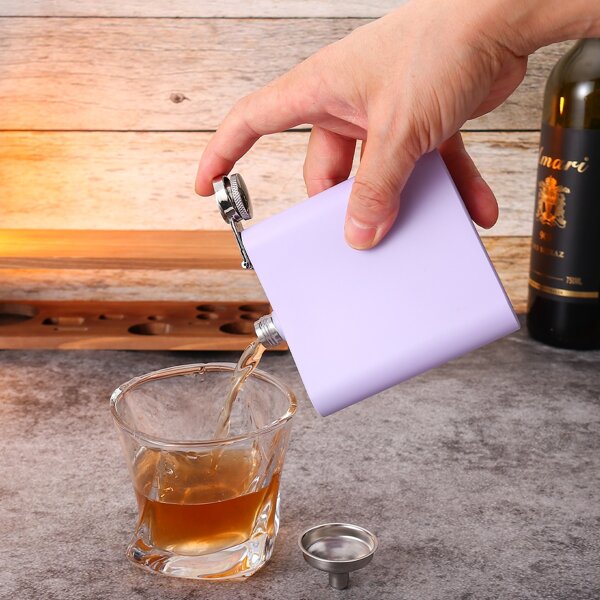 

1pc Solid Color Hip Flask, Purple