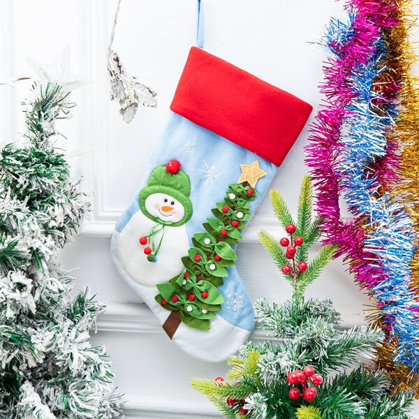 

1pc Christmas Decoration Sock, Multicolor