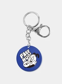ROMWE Cartoon Graphic Keychain - Blue - View 1