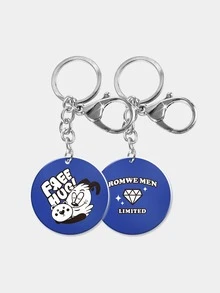ROMWE Cartoon Graphic Keychain - Blue - View 3