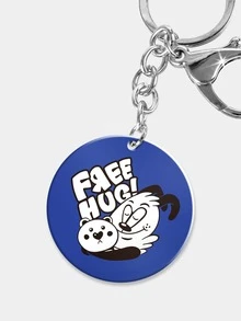 ROMWE Cartoon Graphic Keychain - Blue - View 4
